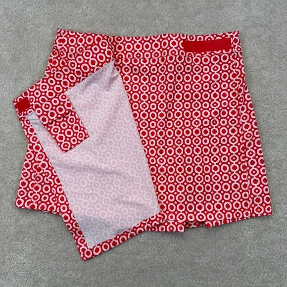 RipSkirt Hawaii Wrap Skirt Medium Red Geo Dots Length 1 Adjustable Waist - Picture 5 of 9